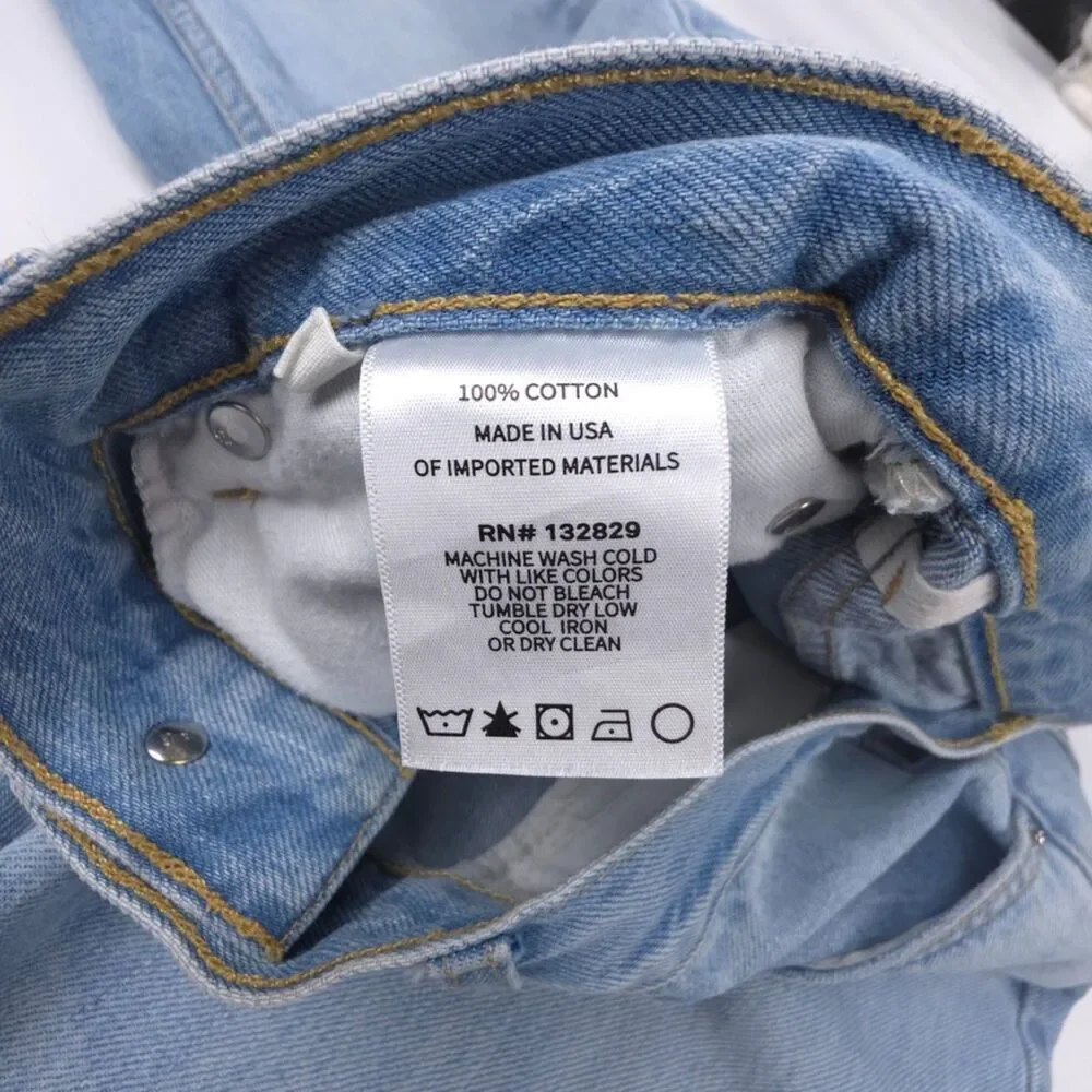 GRLFRND Raw Hem Bermuda Mid Rise Jean Shorts Boho 70s Vintage Clean Girl Minimal
